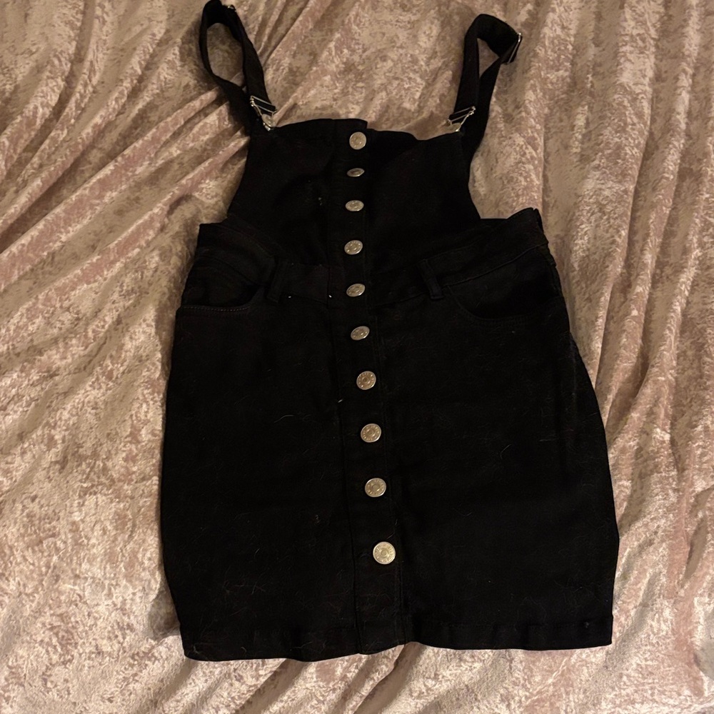Elegant Black Button-Down Mini Dress